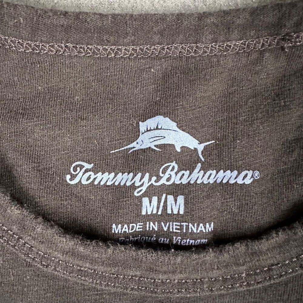 Tommy Bahama Shirt Mens Medium Black Short Sleeve Crew Neck Cotton Pocket Tee - Picture 4 of 8